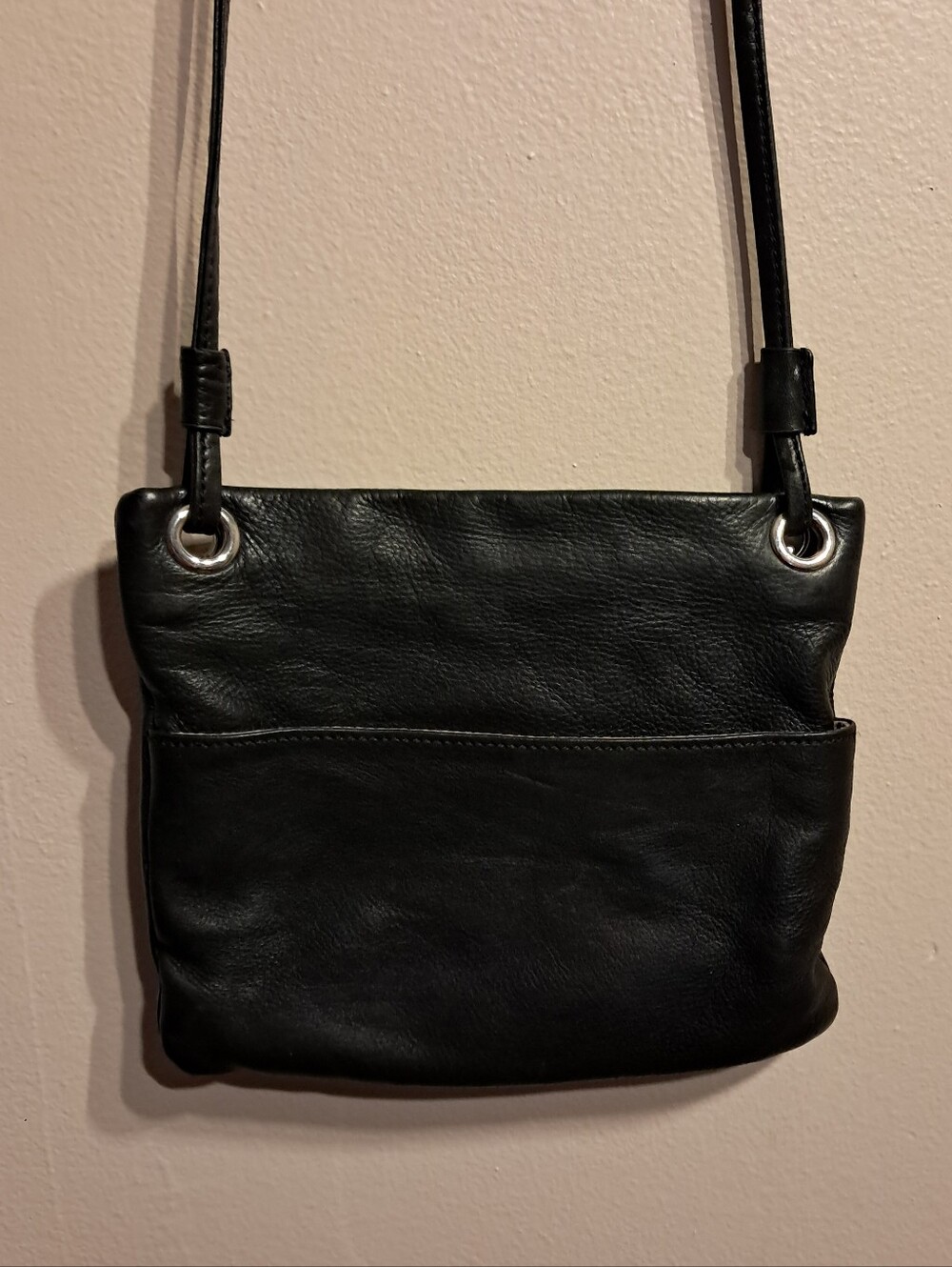 Margot Black Leather Crossbody Bag - Classic Women's Shoulder Purse